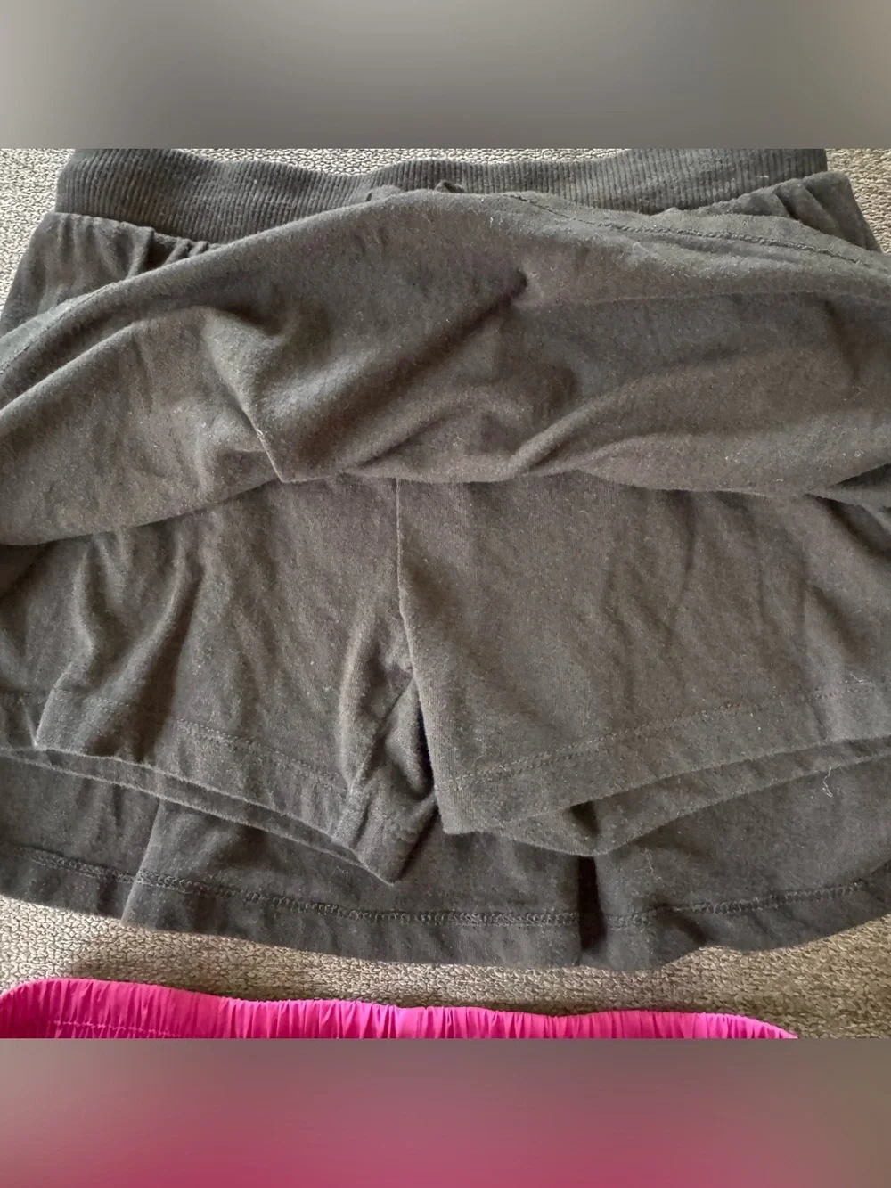 Girls bundle 2PC Set Black Skort Skirt Bright Pink Athletic Shorts L 10-12